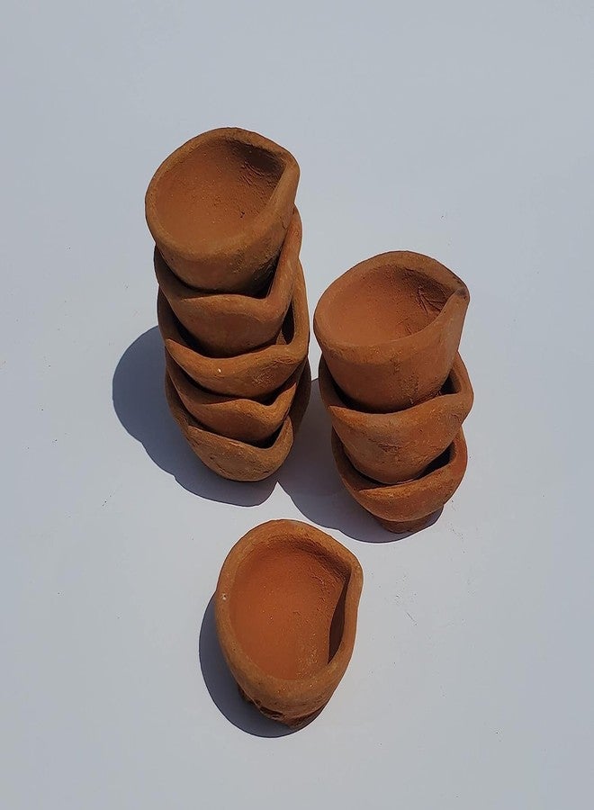 JIOLIVE Natural Clay Traditional Diwali Ke Diye | Earthen Clay Diya | Mitti Ka Diva | Diyas for Pooja (Set of 12) - Image 2